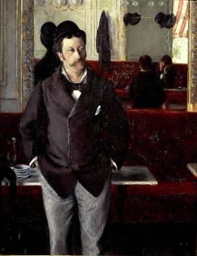 Cravatta. Fogge del sec. XIX: nel dipinto di C. Caillebotte la cravatta Ã¨ un papillon.De Agostini Picture Library/G Dagli Orti