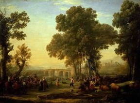 Paesaggio . Festa campestre di C. GallÃ©e detto Le-Lorrain (1630; Parigi Louvre).De Agostini Picture Library/G. Dagli Orti