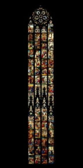 Milano. La vetrata degli Arcimboldi, nel duomo, con storie di S. Caterina.De Agostini Picture Library/G. Cigolini