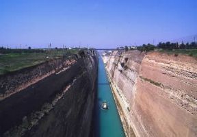 Grecia. Il canale di Corinto.De Agostini Picture Library / G. SioÃ«n