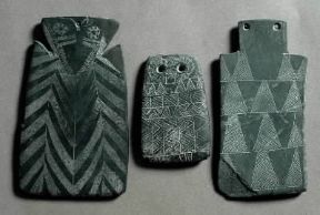 Spagna . Piastre con incisioni dell'EtÃ  del Bronzo (Madrid, Museo ArqueolÃ³gico Nacional).De Agostini Picture Library/G. Nimatallah