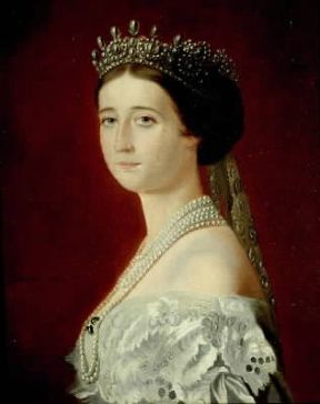 Diadema tardottocentesco in un ritratto dell'imperatrice Eugenia.De Agostini Picture Library/G. Dagli Orti