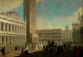 Luca Carlevarijs . La piazzetta.De Agostini Picture Library/A. Dagli Orti