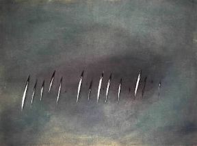 Lucio Fontana. Concetto spaziale, attese, 1959 (Milano, Civico Museo d'Arte Contemporanea, Collezione Boschi).De Agostini Picture Library/L. CarrÃ 
