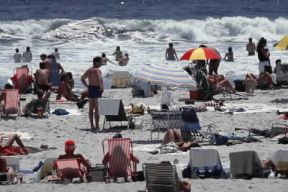 America. Veduta della spiaggia di Long Island a New York. De Agostini Picture Library/Degrandi