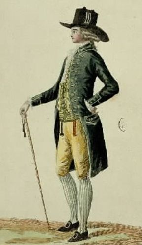 Calza indossata da un gentiluomo francese del sec. XVIII (Parigi, BibliothÃ¨que des Art DÃ©coratifs).De Agostini Picture Library/G. Dagli Orti