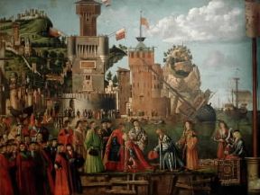 Carpaccio Vittore. Commiato di Orsola ed Ereo dai genitori, dal ciclo delle Storie di S. Orsola (Venezia, Gallerie dell'Accademia)De Agostini Picture Library/G. Dagli Orti