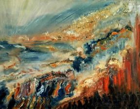 Il Crepuscolo degli Dei. Bozzetto di G. Bourgogne per la scenografia della marcia funebre dell'opera wagneriana (Parigi, BibliothÃ¨que de l'OpÃ©ra).Parigi, BibliothÃ¨que de l'OpÃ©ra