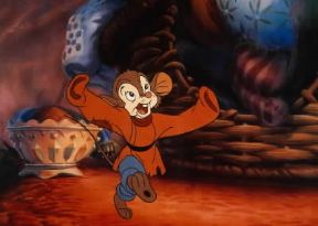 Cinema d'animazione. Fotogramma di Fievel sbarca in America di D. Bluth.De Agostini Picture Library