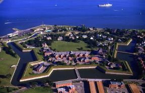 Virginia. Veduta aerea di Fort Monroe a Hampton.De Agostini Picture Library/G. Roli