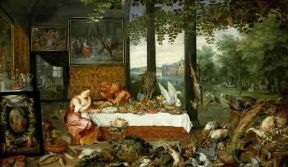 Jan Bruegel il Vecchio, detto dei Velluti . Allegoria del gusto (Madrid, Prado).De Agostini Picture Library/G. Dagli Orti