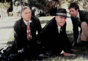 Kirk Douglas (a sinistra) con Burt Lancaster in una scena del film Due tipi incorregibili (1987).De Agostini Picture Library