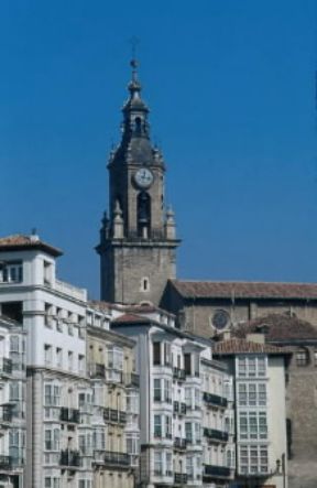 Province Basche. I caratteristici balconi di Vitoria.De Agostini Picture Library/G. Roli