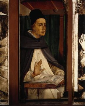 Alberto Magno in un dipinto di Giusto di Gand (Urbino, Palazzo Ducale).De Agostini Picture Library/G. Dagli Orti