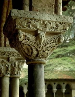 Romanico. Capitelli del chiostro della chiesa di St. Pierre a Moissac, in Linguadoca.De Agostini Picture Library / G. Dagli Orti