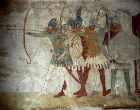 Trentino. Particolare di un affresco del castello di Sabbionara, Avio.De Agostini Picture Library/A. Dagli Orti