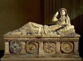 Funerario. Sarcofago etrusco di Larthia Seianti (Firenze, Museo Archeologico).De Agostini Picture Library/N. Grifoni