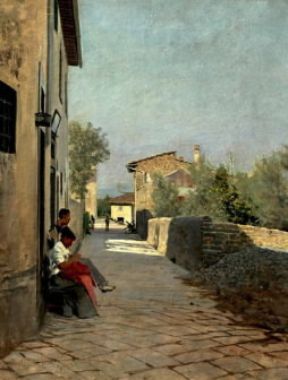 Macchiaioli. Stradina a Settignano di Telemaco Signorini (Livorno, Collezione Angiolini).De Agostini Picture Library/N. Grifoni