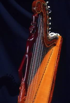 Paraguay . Particolare di un'arpa, strumento popolare tradizionale.De Agostini Picture Library/G. Kiner
