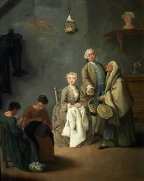 Pittura di genere. Laboratorio di ricamo di P. Longhi (Venezia, Museo Ca' Rezzonico).De Agostini Picture Library/A. Dagli Orti