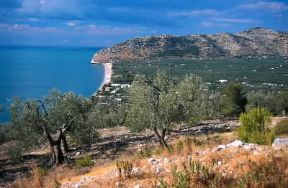 Antiappennino. Veduta del Gargano con sullo sfondo il monte Saraceno.De Agostini Picture Library/S. Montanari