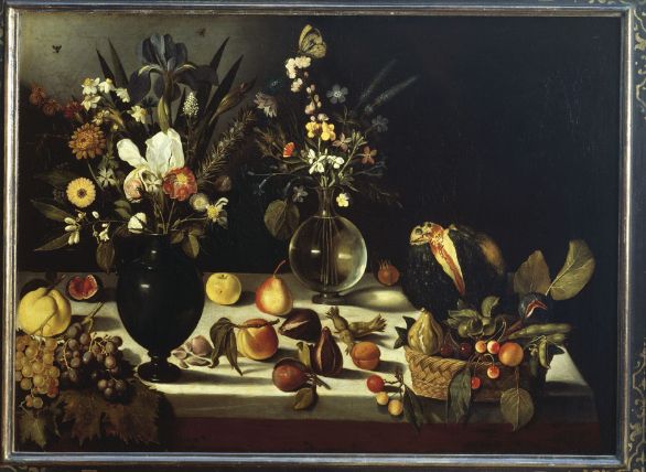 Natura morta con fiori e frutta, olio su tela, collocato presso Hartford, Wadsworth Atheneum Museum of Art Quest'opera presenta un'interessante serie di oggetti e particolari che sono testimonianza dell'insistenza di Caravaggio sul tema del realismo. Egli diede una spinta innovativa alla pittura andando contro alle tradizioni manieristiche del tempo. 