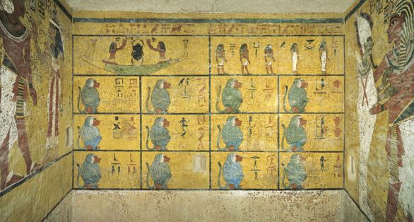 Particolare di Affresco, Camera funeraria di Tutankhamon Luxor, Valle dei Re. Particolare degli affreschi della camera funeraria di Tutankhamon (XVIII Dinastia, 1347-1338 a.C.).
© De Agostini Picture Library.