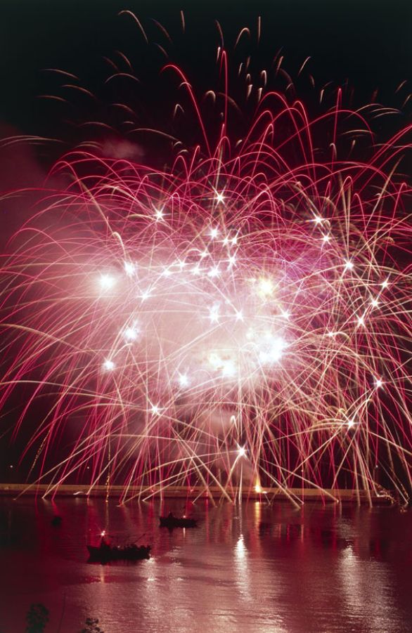 Bari, fuochi d'artificio sul mare durante la festa patronale di S. Nicola I mezzi pirotecnici per i fuochi d'artificio sono costituiti schematicamente da tre parti principali: il cartoccio, involucro di forma varia, spesso cilindrica, destinato a contenere la carica; la carica, composizione pirotecnica che deve produrre un determinato effetto; l'innesco, la parte incendiva per dare avvio alla combustione.