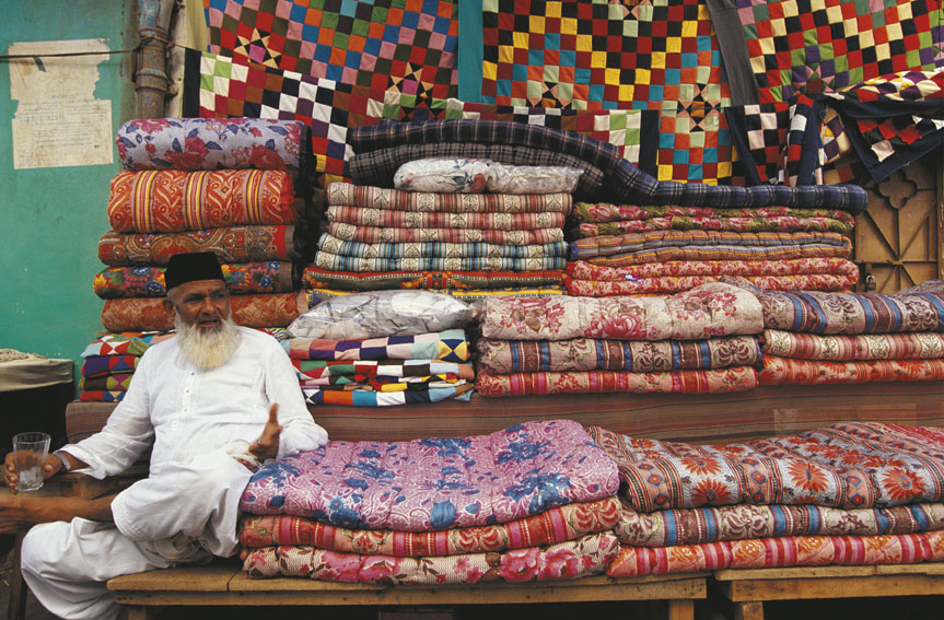 Venditore di tappeti al bazar La calamità naturale ha rappresentato un duro colpo anche a livello politico per il già fragile governo pachistano, a lungo criticato dall'opinione pubblica per la traballante economia e la guerra senza esclusione di colpi contro i ribelli talebani, costata la vita a migliaia di persone negli ultimi anni.