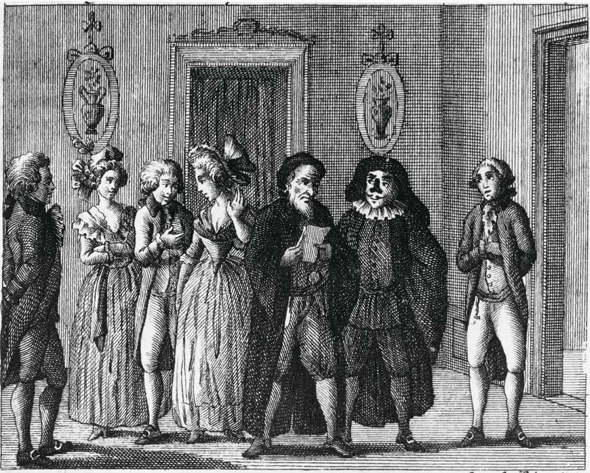 'La famiglia dell'antiquario', Carlo Goldoni, incisione Scena tratta dalla commedia 