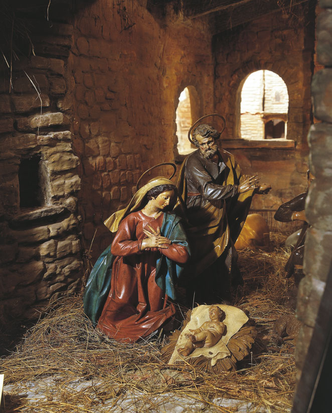 Presepe della Madonnetta (Genova) Francescani prima, domenicani e gesuiti poi, diedero successivamente impulso alla costruzione di presepi sia stabili (in Italia il più antico è considerato quello di Arnolfo di Cambio modellato intorno al 1280 e conservato, almeno in parte, nella basilica di Santa Maria Maggiore a Roma), sia mobili. 