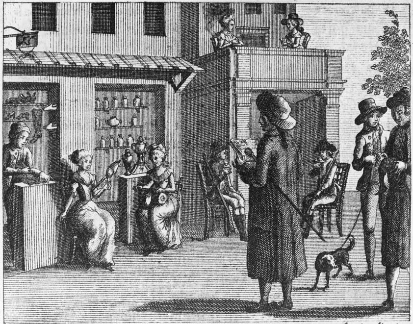 Il ventaglio, Carlo Goldoni, incisione Scena tratta dalla commedia 