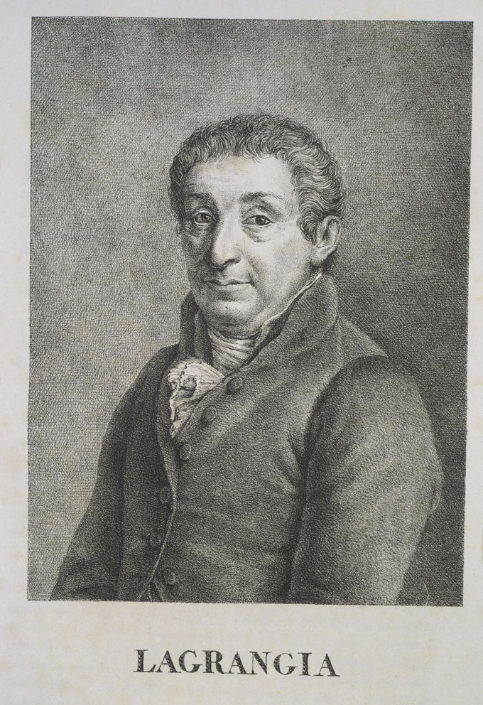 Giuseppe Luigi Lagrange (Torino 1736-Parigi 1813) Matematico di origine francese (Torino 1736-Parigi 1813). Fu nominato (1755) docente di matematica alla scuola d'artiglieria di Torino, fondò (1757) con G. Saluzzo e G. Cigna una società di ricerche scientifiche da cui ebbe origine l'Accademia Reale delle Scienze di Torino.