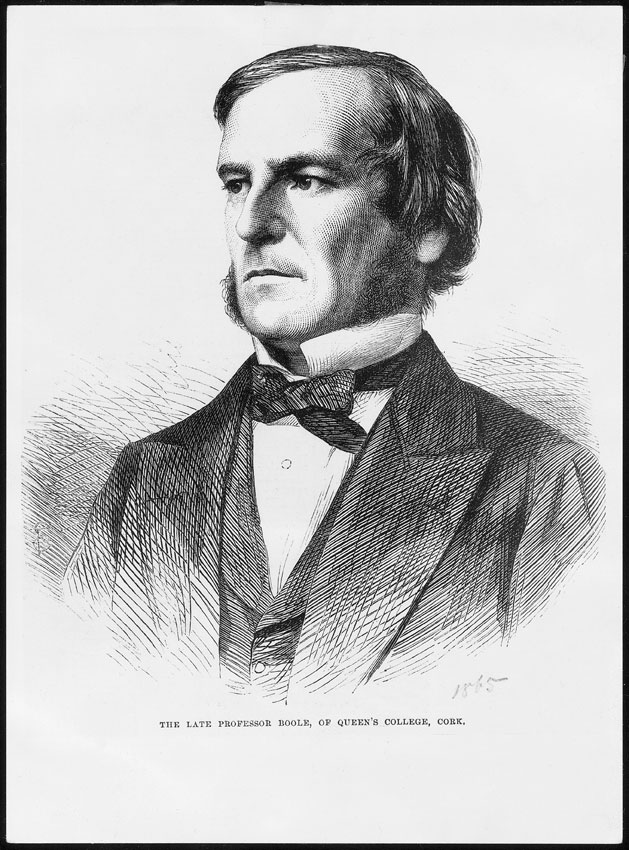 George Boole (Lincoln 1815-Cork 1864) Matematico e logico inglese (Lincoln 1815-Cork 1864). Autodidatta, ottenne nel 1849 la nomina a primo professore di matematica al Queen's College di Cork, Irlanda. I suoi studi riguardano soprattutto l'algebra, di cui riconobbe la natura astratta e formale affermando nettamente l'autonomia della struttura puramente simbolica e combinatoria dall'interpretazione dei simboli.