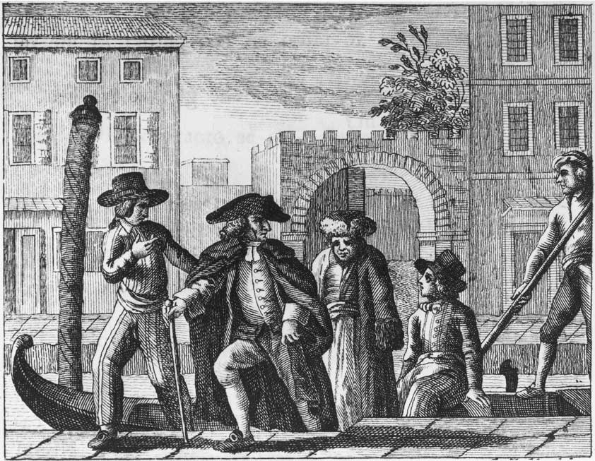 'I pettegolezzi delle donne', Carlo Goldoni, incisione Scena tratta dalla commedia 