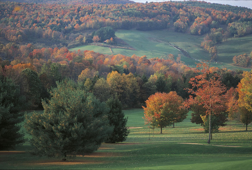 Campo da golf in autunno, Vermont, Campo da golf in autunno, Vermont, Stati Uniti.
© De Agostini Picture Library.
