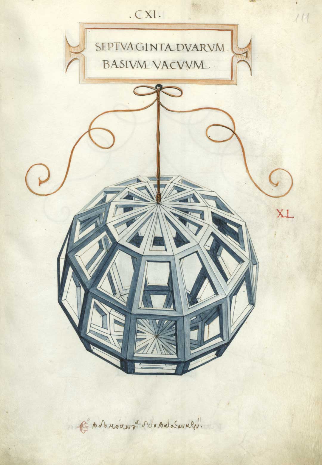 La divina proporzione, Leonardo Da Vinci La divina proporzione (De divina proportione) di Luca Pacioli. Tavola XL, folio 111 recto. Corpo a settantadue basi vuoto (Septvaginta dvarvm basivm vacvvm). Disegno attribuito a Leonardo da Vinci.
© Veneranda Biblioteca Ambrosiana/De Agostini Picture Library 
