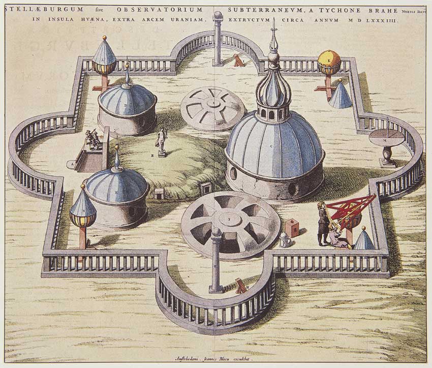 Osservatorio Isola di Hven, incisione Incisione che raffigura l'Osservatorio astronomico dell'isola di Hven, Danimarca, ove lavoro' l'astronomo Tycho brahe.
© De Agostini Picture Library